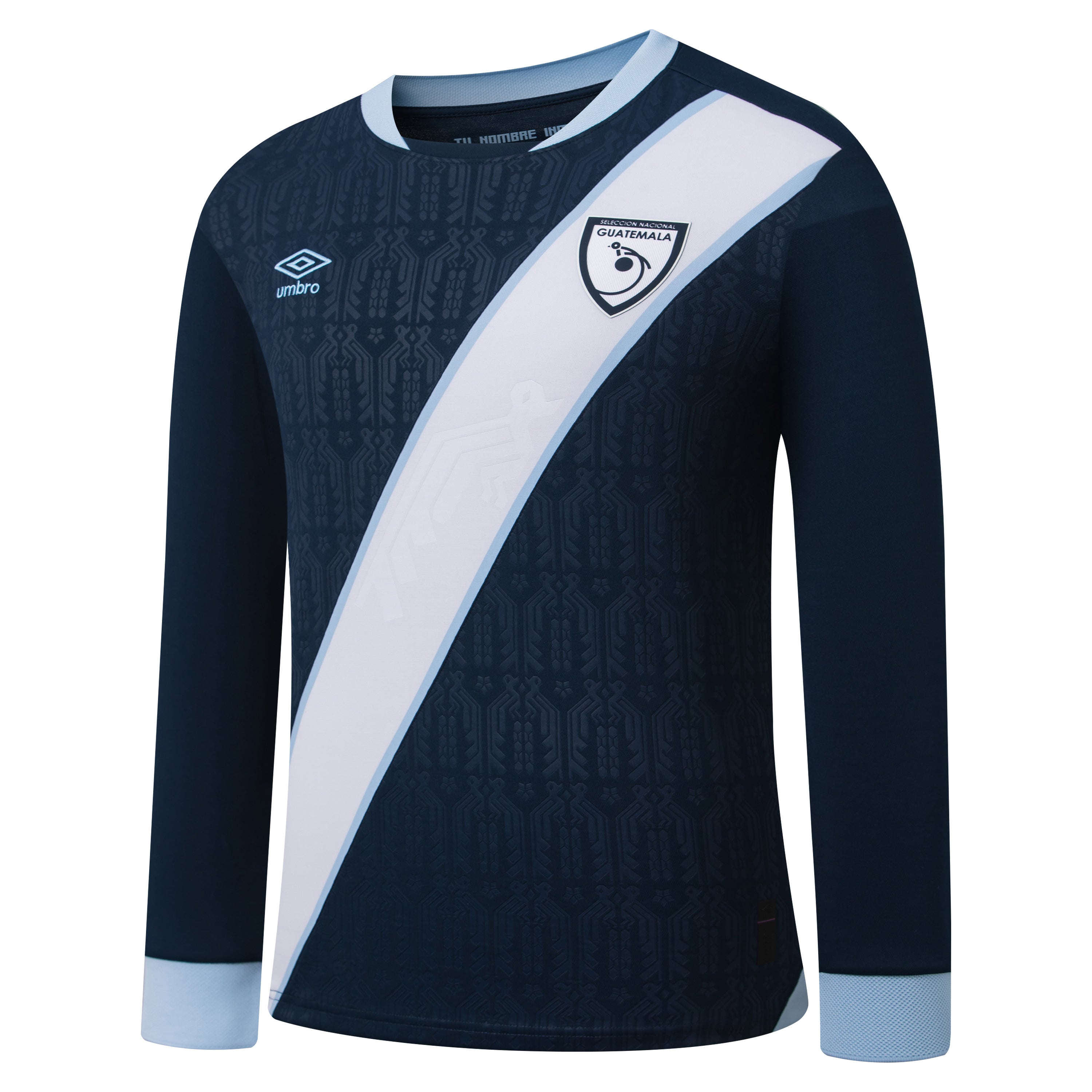 Umbro Guatemala Away Long Sleeve Men's Soccer Jersey 26 - Navy